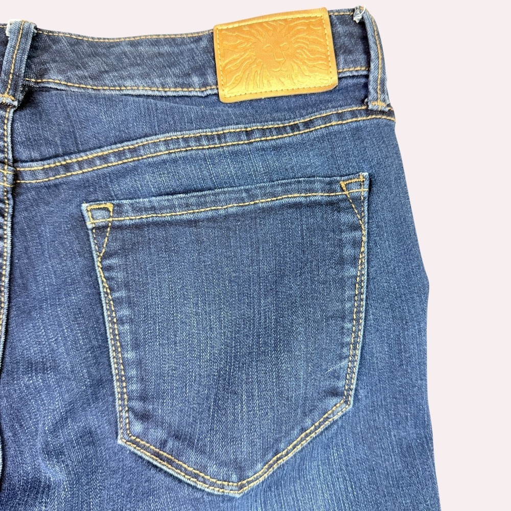 Anne Klein Mid-Rise‎ Skinny Blue Denim Jeans Womens Sz 12 Style Leo Rolled Ankle
